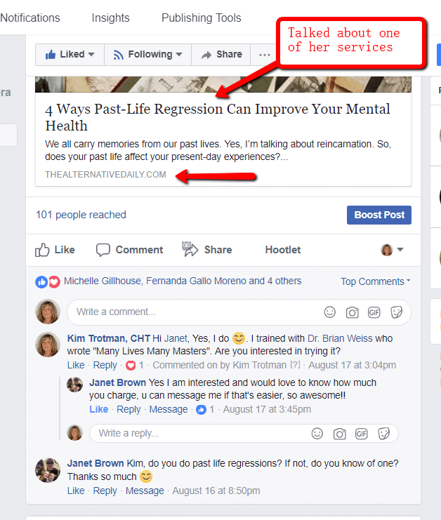 social media post showing a strong lead created by eJenn Solutions